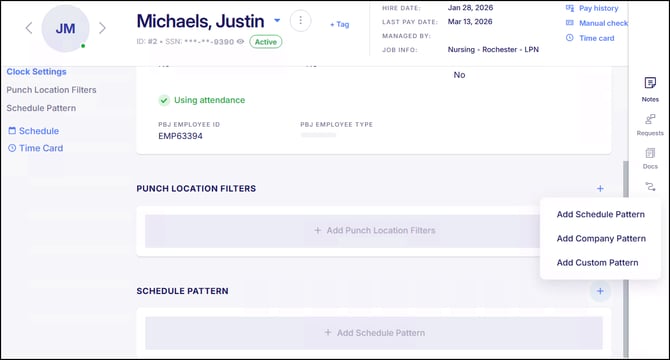 Add Schedule Pattern