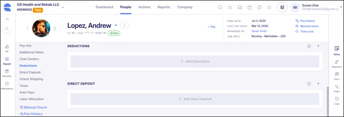 Andrew Lopez 401k Deduction