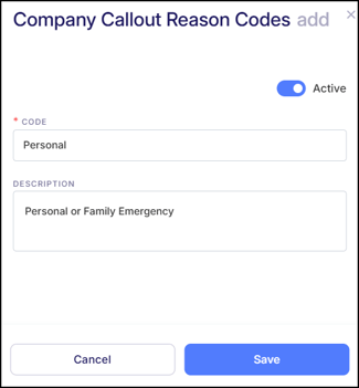 Callout Reason Code-2