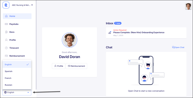 Change Language ESS Hub Desktop