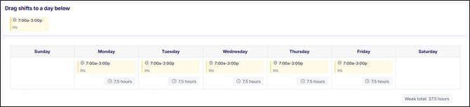 Daily and Weekly Total Hours Schedule Pattern
