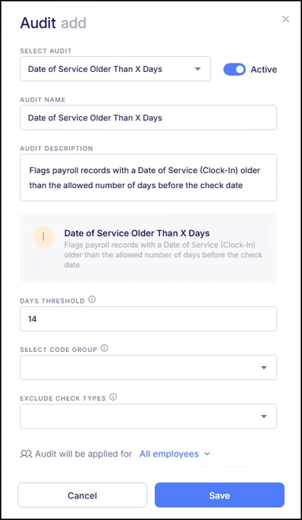 Date of Service Audit
