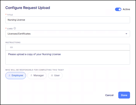 Document Upload Card Assignment 2