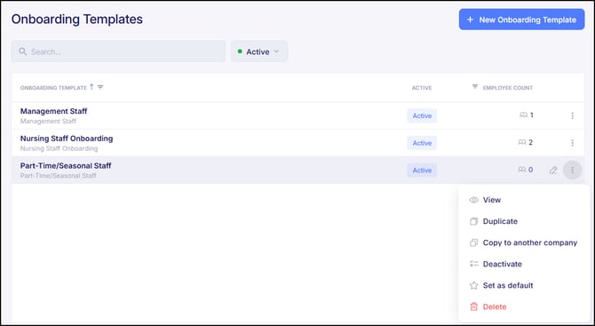 Editing and Maintaining Onboarding Templates