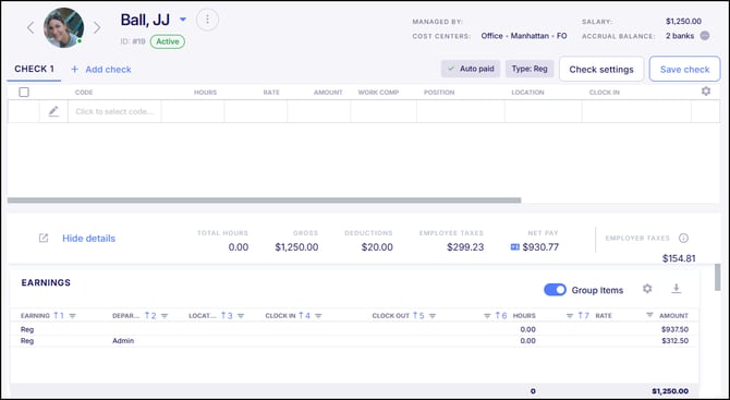 Labor Allocation Pay Example