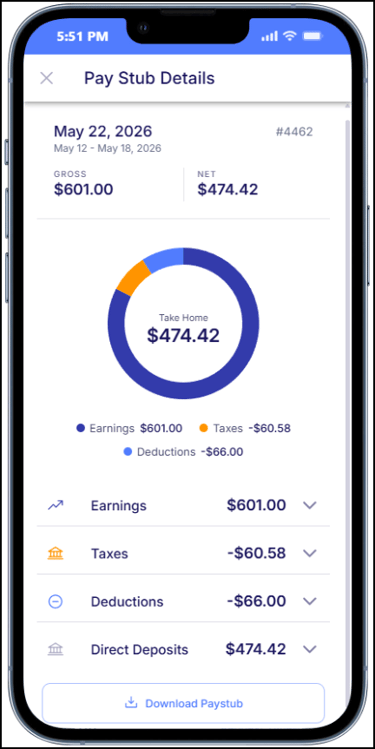 Pay Stub Details Mobile
