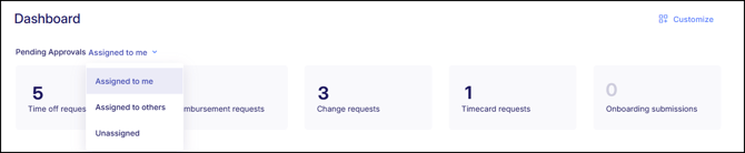 Pending Approvals filter