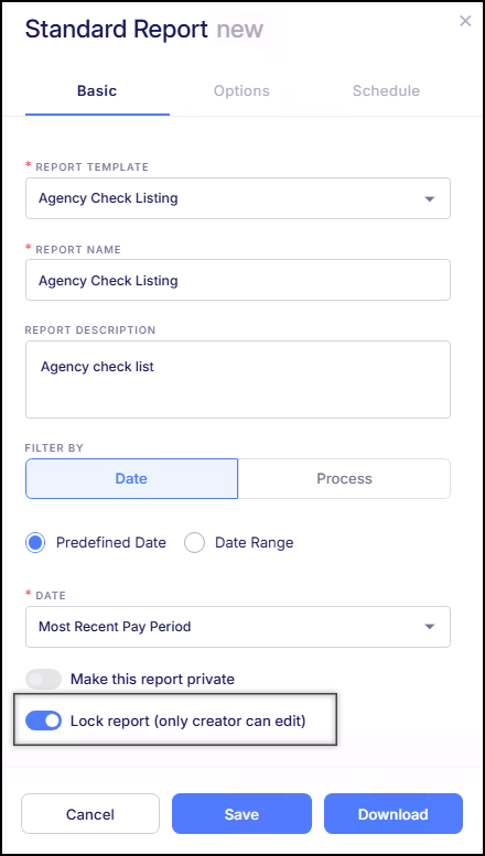 Public Report Lock Report