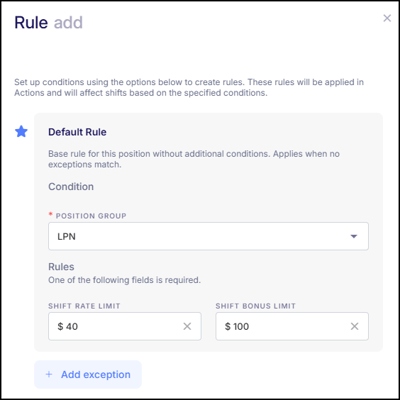 Rate and Bonus Limit Condition
