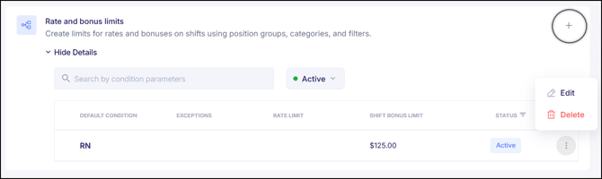 Rate and bonus limits