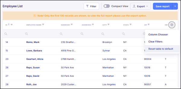 Reports Column Chooser 2