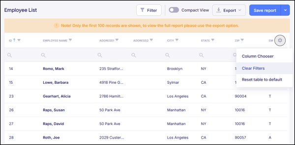Reports Column Chooser 3