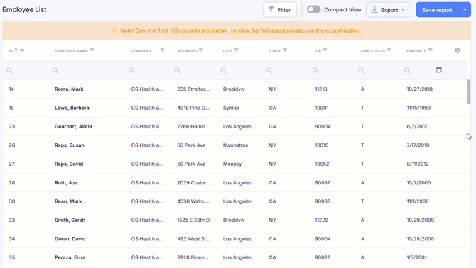 Reports Column reorder GIF