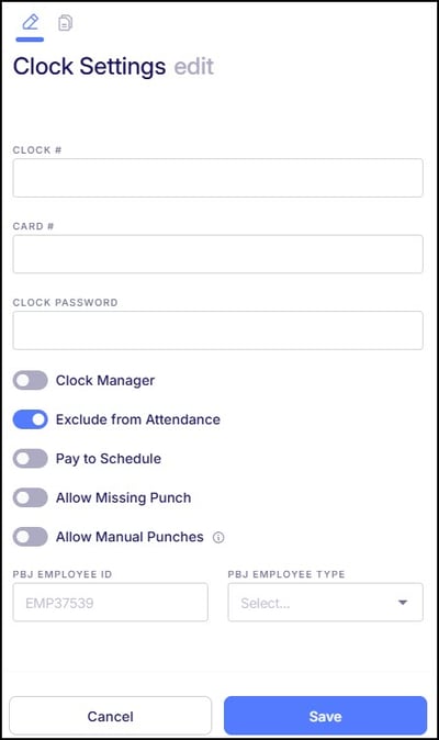 Salary EE Clock Settings 1