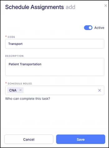 Schedule Assignment Add