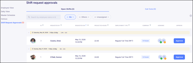 Shift Request Approvals Improved Visibility 2.0