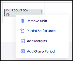 Three dot menu Shift Pattern