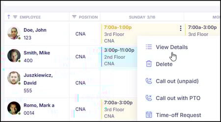 View Shift Details 1
