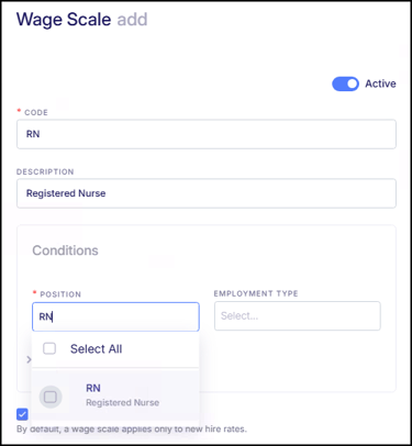 Wage Scale Filter Search